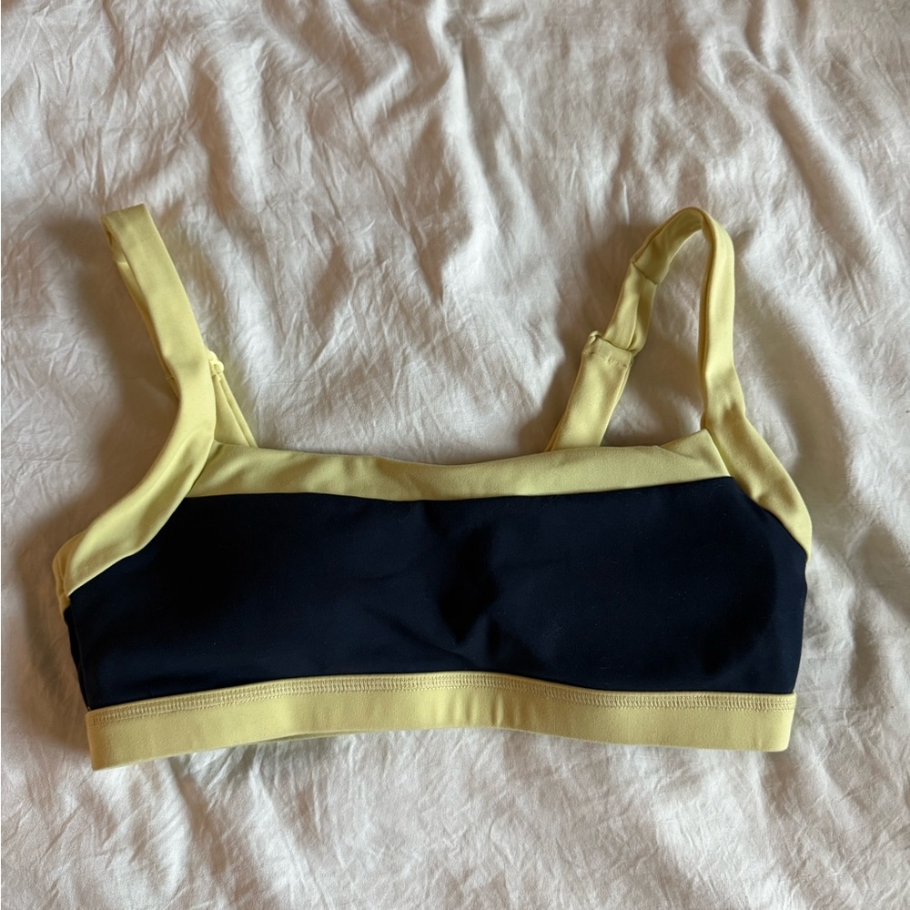 Yellow and Navy Form Sports Bra